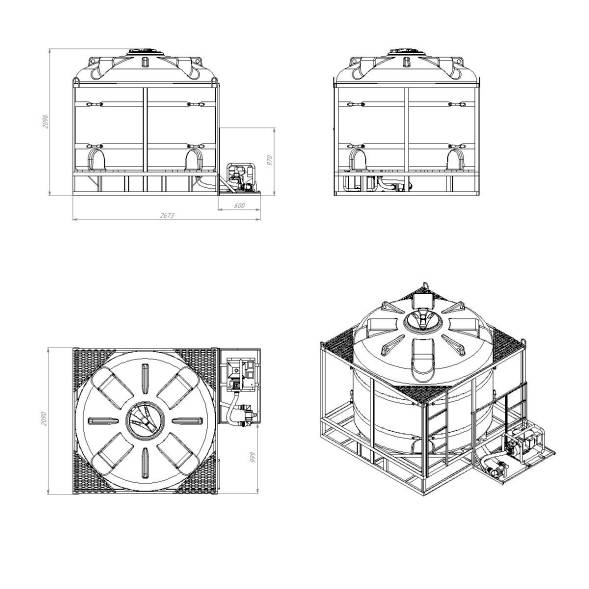 Комплект полного слива для мотопомпы G2 на одну емкость TR