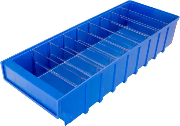 Контейнер полочный пластиковый, 500x185x100 мм, 9.25 л, синий [6004]