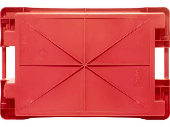 Ящик пластиковый со сплошными стенками и дном, 600х400х150 мм, красный [225-1]
