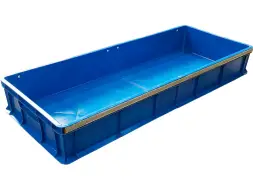Ящик пластиковый сплошной без ручек, 1000x400x140 мм, синий [705.03.02 нст]