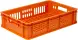 Ящик пластиковый перфорированный, 600x400x150 мм, 28 л, оранжевый [418]