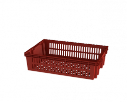 Ящик полимерный перфорированный &quot;Евролоток&quot;, 600х400х150 мм, красный