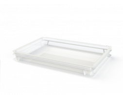 Ящик полимерный сплошной для полуфабрикатов, 600х400х75 мм, белый
