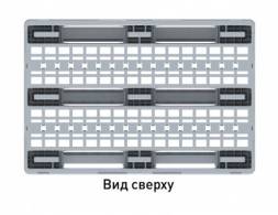 Паллет (поддон) пластиковый вкладываемый перфорированный на 3-х полозьях, 1200х800х150 мм, серый [02.122.91]