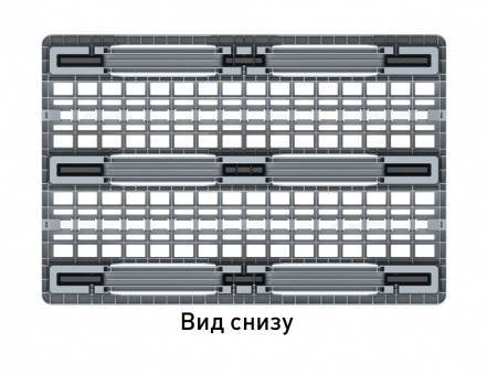 Паллет (поддон) пластиковый вкладываемый перфорированный на 3-х полозьях, 1200х800х150 мм, серый [02.122.91]