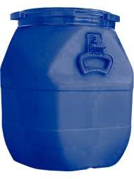 Бочка пластиковая квадратная с ручками и крышкой ЕВРОСТАНДАРТ, 50 л, синий [БПК 50]