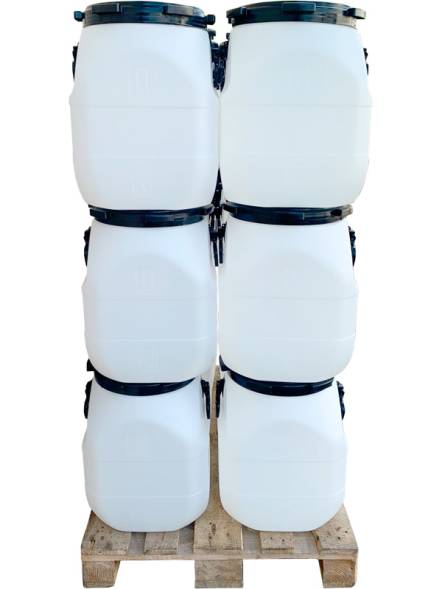 Бочка пластиковая квадратная с ручками и крышкой ЕВРОСТАНДАРТ, 50 л, синий [БПК 50]