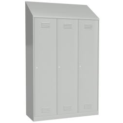 Шкаф металлический в раздевалку с наклонной крышей [13093]