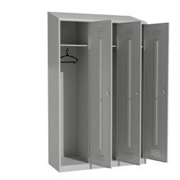 Шкаф металлический в раздевалку с наклонной крышей [13093]