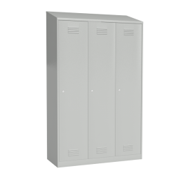 Шкаф металлический в раздевалку с наклонной крышей [13093]