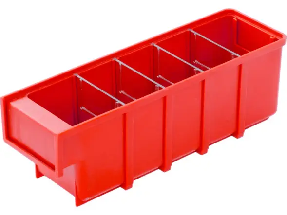 Контейнер полочный пластиковый, 300x92x100 мм, 2.76 л, красный [6005]