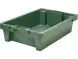 Ящик пластиковый со сплошными стенками и дном, 600х400х150 мм, зеленый [225]