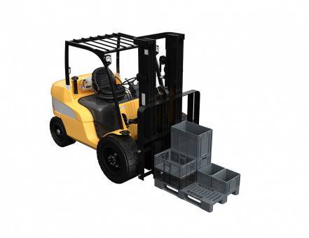 Паллет (поддон) пластиковый перфорированный на 3-х полозьях, 1200х800х160 мм, серый [02.108.91.PE]