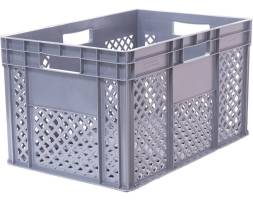 Ящик пластиковый перфорированный, 600x400x340 мм, серый [600400340-02]