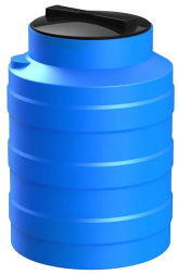 Бочка (емкость) пластиковая вертикальная с крышкой, 100 л, черный [TV100S1]