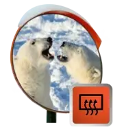 Зеркало дорожное с устройством электрообогрева d-900 мм с козырьком круглое