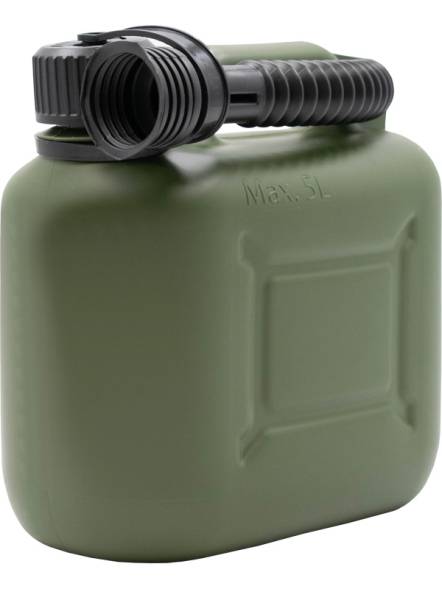 Канистра пластиковая для хранения и перевозки топлива, 5 л, зеленый [4068]