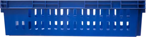 Ящик пластиковый перфорированный, 600x400x152 мм, 27 л, синий, [403-2]
