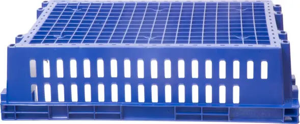 Ящик пластиковый перфорированный, 600x400x152 мм, 27 л, синий, [403-2]