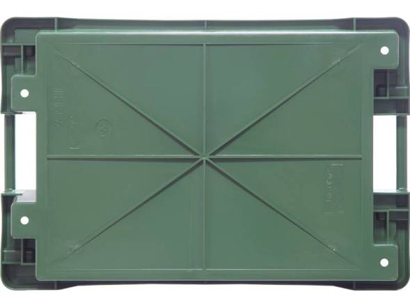 Ящик пластиковый со сплошными стенками и дном, 600х400х100 мм, зеленый [224]