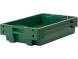 Ящик пластиковый со сплошными стенками и дном, 600х400х100 мм, зеленый [224]