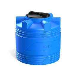 Бочка (емкость) пластиковая вертикальная с крышкой, 200 л, черный [TV200S2]