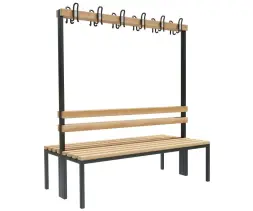 Скамейка с вешалкой для раздевалок «Бэйсик» двухсторонняя 1,5 м