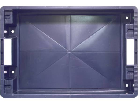 Ящик пластиковый со сплошными стенками и дном, 600х400х100 мм, синий [224]