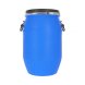 Бочка пластиковая с крышкой, металлическим обручем и ручками, 65 л, синий [БП65.02/15]