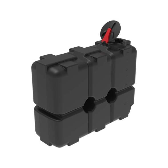 Емкость пластиковая для воды и дизельного топлива ST 2000 л с патрубками d100мм и откидной крышкой под плотность вещества до 1.0 г/см3, черный