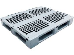 Паллет (поддон) пластиковый перфорированный на 5-ти полозьях, 1200х1000х157 мм, серый [IR 1210P-5R]