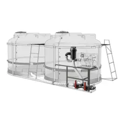 Комплект ПОЛНОГО слива с фильтром и площадкой для мотопомпы G3 на две емкости TRF