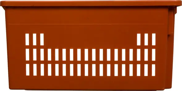 Ящик пластиковый перфорированный, 600x400x300 мм, 52 л, зеленый [602]