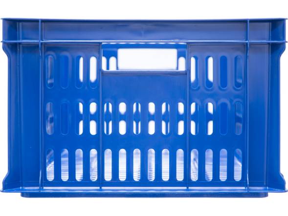 Ящик пластиковый перфорированный, 600x400x250 мм, 46 л, синий [201]