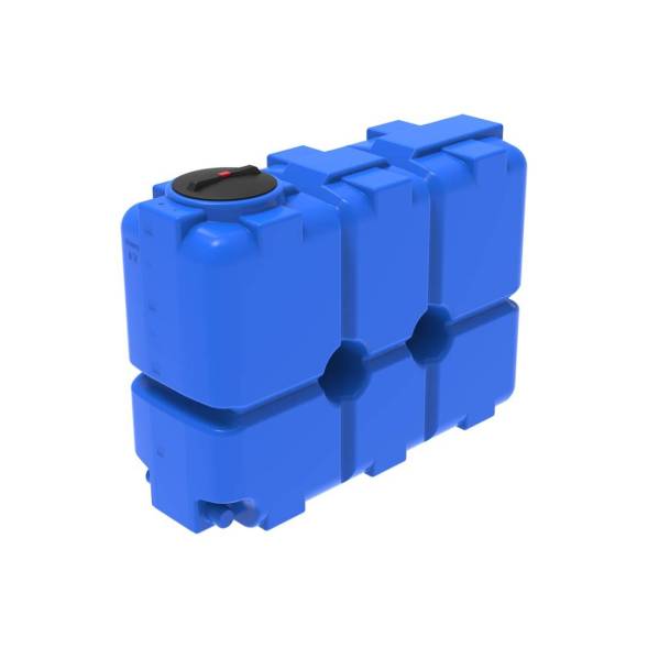 Емкость пластиковая для воды и дизельного топлива ST 2000 л с патрубками d100мм и резьбовой крышкой под плотность вещества до 1.0 г/см3, синий