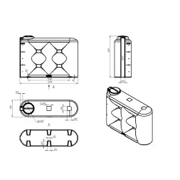 Емкость S 3000 л с откидной крышкой зеленая
