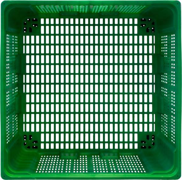 Крупногабаритный перфорированный пластиковый контейнер на ножках, 1120х1120х770 мм, зеленый [КБП - 1120 (зеленый)] 