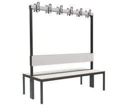 Скамейка с вешалкой для раздевалок «Фортран» двухсторонняя 1,5 м