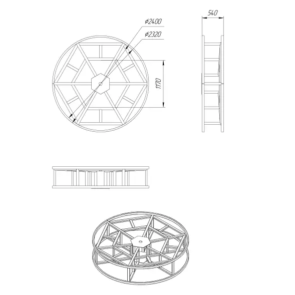 Емкость вертикальная 10000л усиленная на подставке