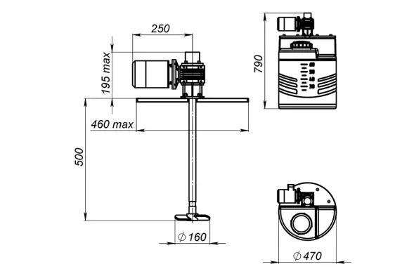 Емкость дозировочная 60 усиленная до 1.3 N белая с лопастной мешалкой