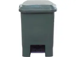 Контейнер для мусора пластиковый с педалью, крышкой и пакетодержателем, 30 л, зеленый [МКТ 30]
