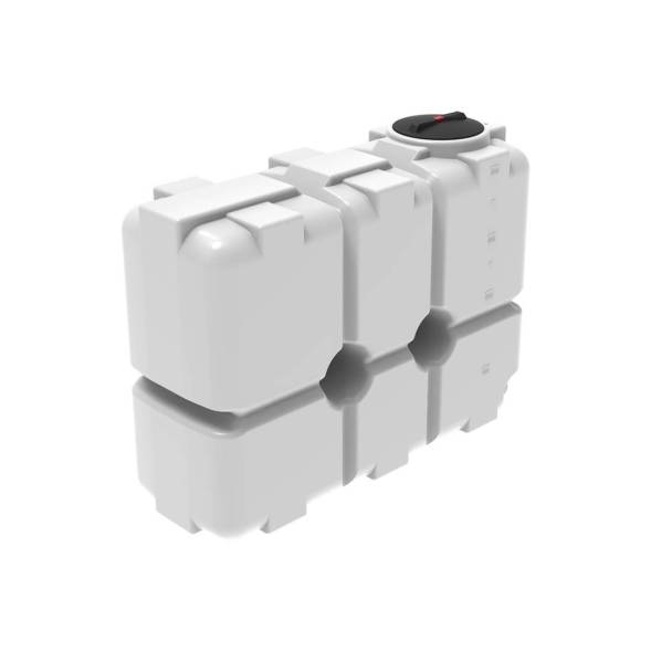 Емкость пластиковая для воды и дизельного топлива ST 2000 л с патрубками d100мм и резьбовой крышкой под плотность вещества до 1.0 г/см3, белый