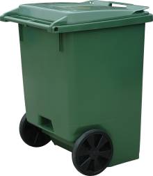 Мусорный контейнер на колёсах, 370 л, желтый