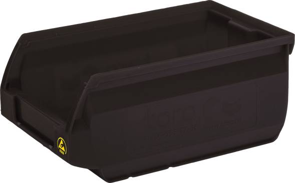 Ящик (лоток) антистатический пластиковый, 170x105x75 мм, 1.34 л, черный [5001 ESD]