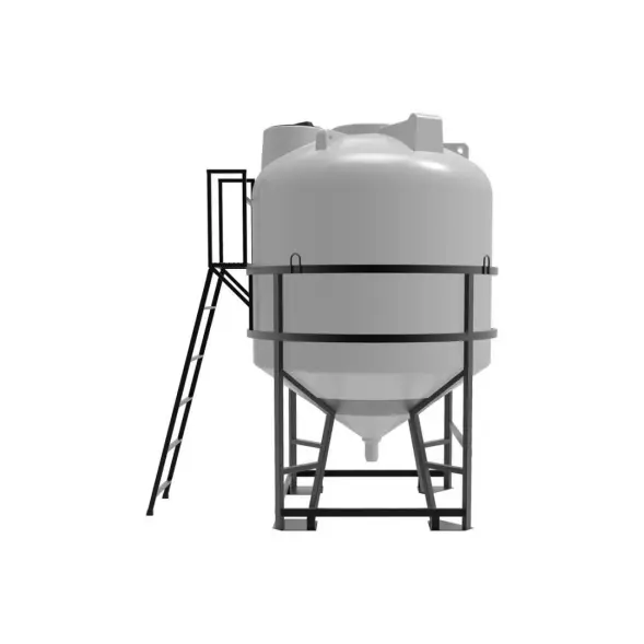 Емкость ЦКТ 5000 л с патрубком 110мм под плотность до 1,2 г/см3 белая в обрешетке с лестницей