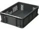 Ящик пластиковый перфорированный, 400×300×120 мм, 10.6 л, чёрный [701.01.02]