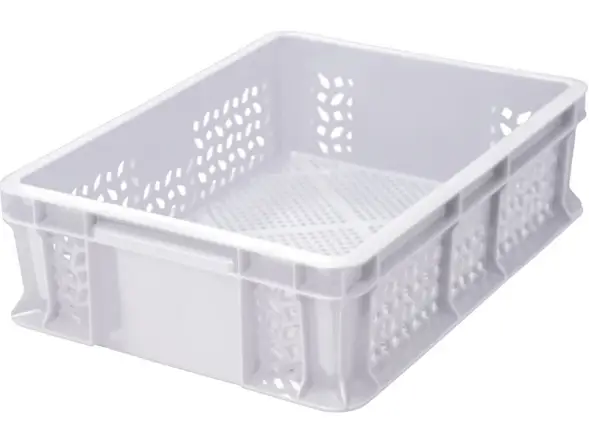 Ящик пластиковый перфорированный, 400×300×120 мм, 10.6 л, чёрный [701.01.02]