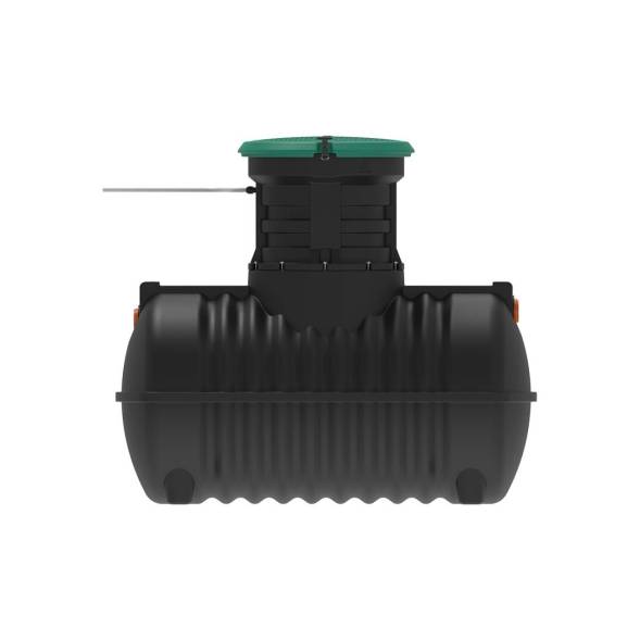 Автономная канализация Rostok Ground 4 с горловиной 600 мм и самотечным отведением, 1800л, черный [504.1500.899.002]