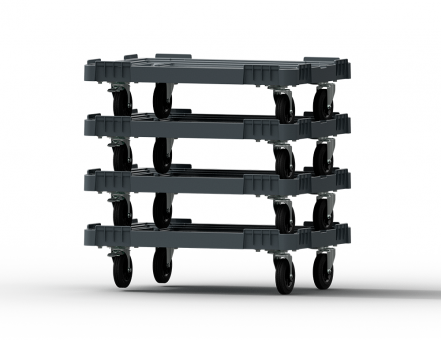 Пластиковая тележка 600х400 мм для ящиков (с отверстием)