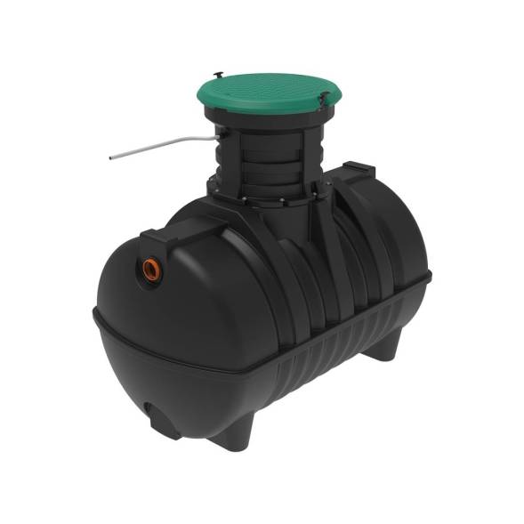 Автономная канализация Rostok Ground 6 с горловиной 600 мм и самотечным отведением, 2800л, черный [5042.2800.899.000]